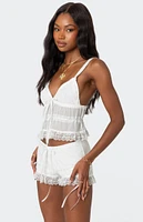 Edikted Marielle Sheer Ribbon Tank Top