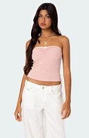 Edikted Kacey Strapless Waffle Tube Top