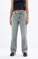 PacSun Jordyn Medium Indigo Low Rise Straight Leg Jeans