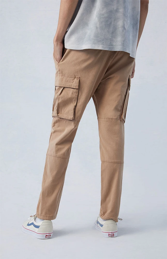 Eco Stretch Canvas Khaki Slim Cargo Pants