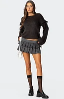 Edikted Amelia Lace Up Sleeve Sweater