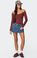 Edikted Nattie Off Shoulder V Neck Top