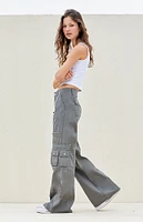 PacSun Dark Gray Low Rise Baggy Flare Cargo Pants