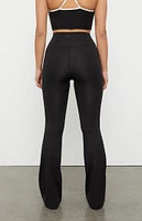 PAC 1980 WHISPER Active Black Cinched Front Flare Yoga Pants