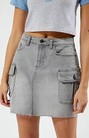 Denim Cargo Mini Skirt