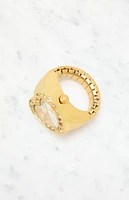 LA Hearts Gold Heart Watch Ring