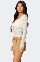 Edikted Laila Textured Lacey Top