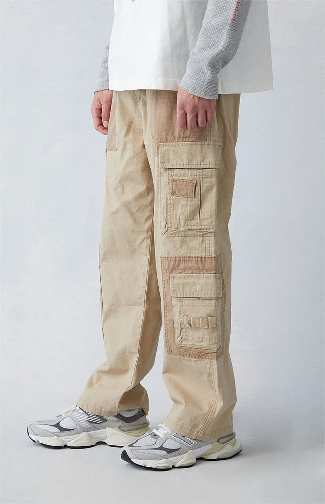 Khaki Canvas Baggy Cargo Pants