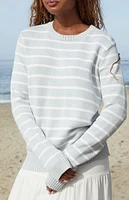 John Galt Light Blue Striped Martha Sweater