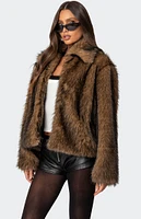 Edikted Mob Wife Faux Fur Jacket