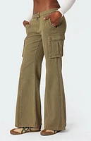 Edikted Sabri Low Rise Flared Cargo Jeans