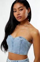 Glitter Frost Denim Tube Top