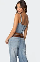 Edikted Tennessee Denim Corset