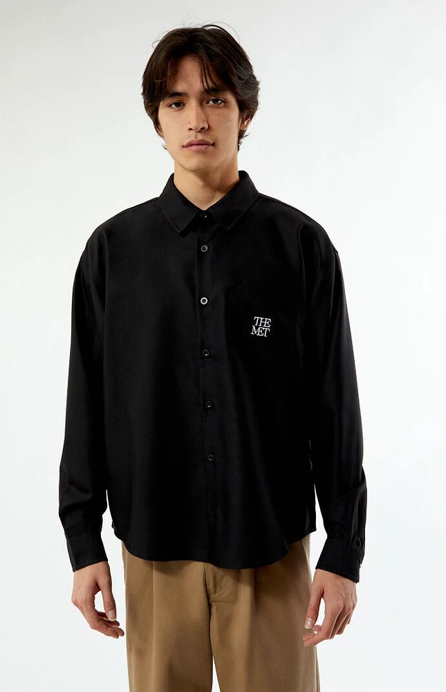 The Met x PacSun Logo Button Up Long Sleeve Shirt