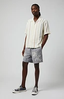 Pacsun Gray Floral Russel Volley Shorts