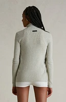 Fear of God Essentials Women's Heather Stone Ribbed Track Jacket