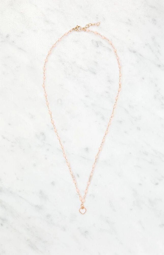John Galt Pink Beaded Chain Necklace