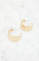 LA Hearts Chunky Heart Print Hoop Earrings