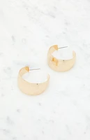 LA Hearts Chunky Heart Print Hoop Earrings