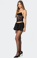 Edikted Contrast Ribbon Lace Halter Top