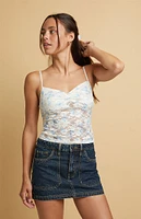 Beverly and Beck Lizzie Cinched Front Butterfly Tank Top