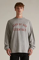 Fear of God Essentials Dark Heather Oatmeal Long Sleeve T-Shirt