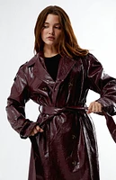 Daisy Street Faux Leather Trench Coat