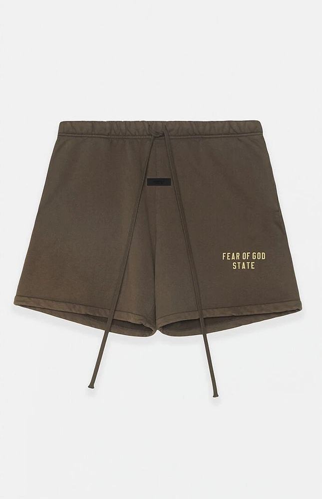 Fear of God Essentials Brown Heavy Fleece Soccer Sweat Shorts