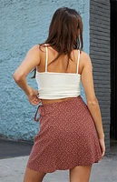 John Galt Burgundy Floral Genevieve Mini Skirt