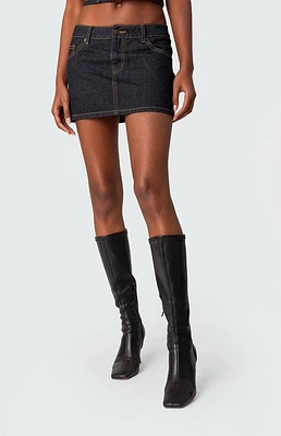 Edikted Foster Washed Denim Mini Skirt