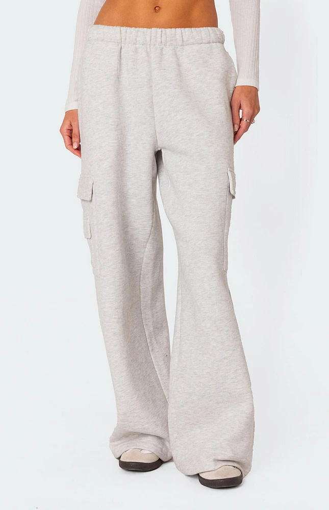 Edikted Wide Leg Cargo Sweatpants