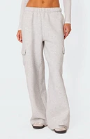 Edikted Wide Leg Cargo Sweatpants