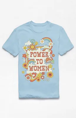 Light Blue Power to Women T-Shirt