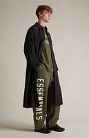 Fear of God Essentials Black Nylon Trench Coat