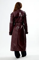 Daisy Street Faux Leather Trench Coat