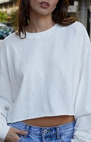 John Galt White Camilla Long Sleeve Cropped T-Shirt