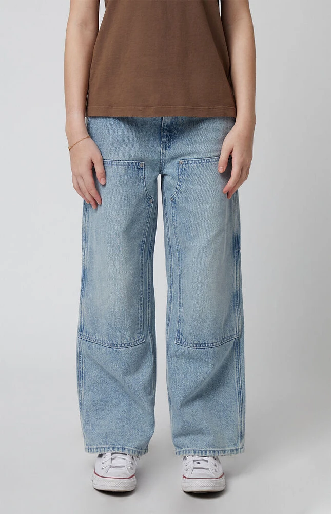 PacSun Kids Light Indigo Carpenter Baggy Jeans