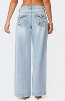 Edikted Sidonie Wide Leg Jeans