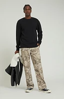 Pacsun Brown Floral Baggy Carpenter Jeans