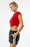 LA Hearts Faux Leather Track Shorts