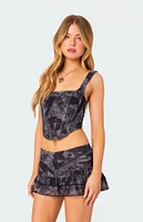 Edikted Nightlife Printed Corset Top