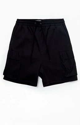 PacSun Fleece Black Cargo Shorts