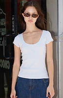 John Galt Light Leslie Scalloped Top