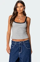 Edikted Jude Lacey Ribbed Tank Top