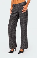 Edikted Nyah Sequin Loose Fit Jeans