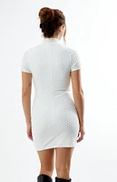 Another Girl High Neck Textured Mini Dress