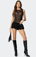 Edikted Rhinestone Sheer Mesh Top