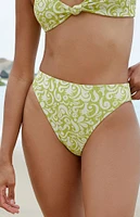 Dippin' Daisy's Green Ribbed Seashore High Waisted Bikini Bottom