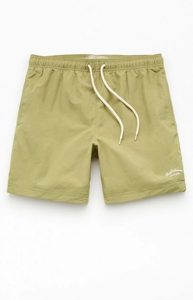 Pacsun Green Collegiate 6.5" Swim Trunks