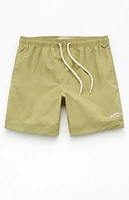 Pacsun Green Collegiate 6.5" Swim Trunks